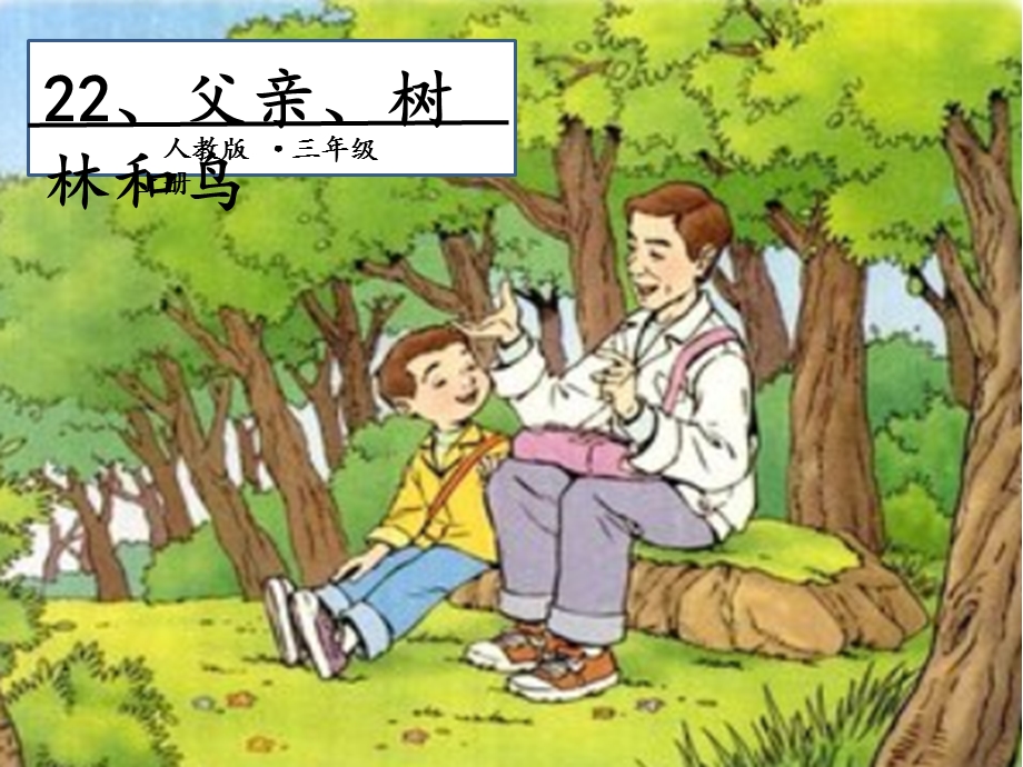 小学三年级语文上册第7单元22父亲、树林和鸟(第2课时)名师公开课省级获奖ppt课件新人教版.ppt_第1页