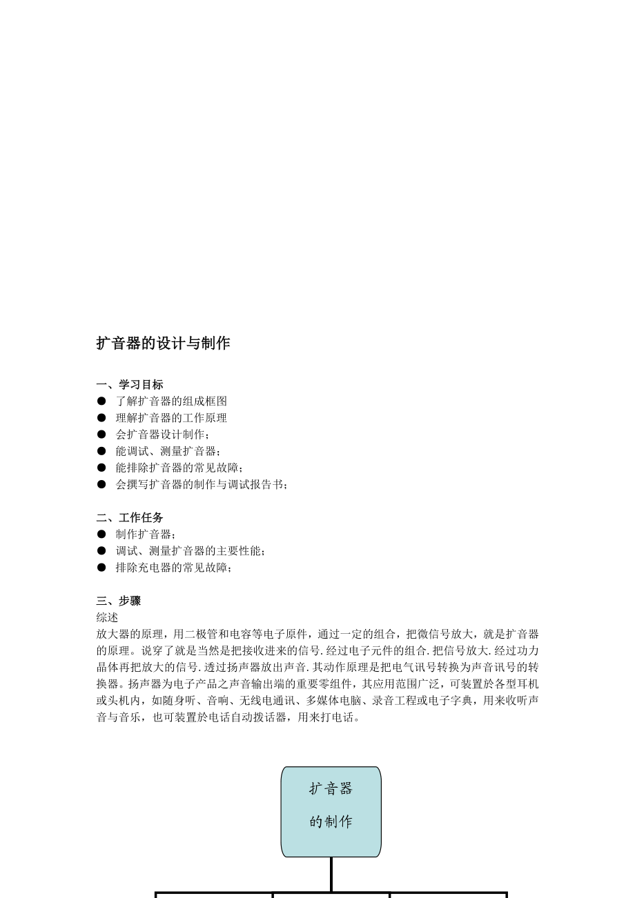 扩音器的设计与制作[优质文档].doc_第1页