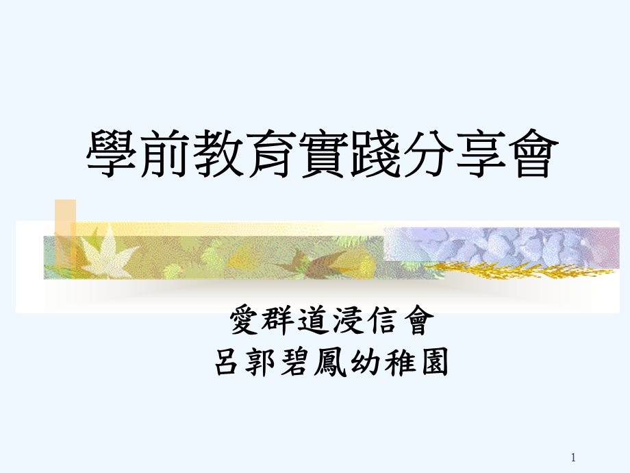 学前教育实践分享会课件.ppt_第1页