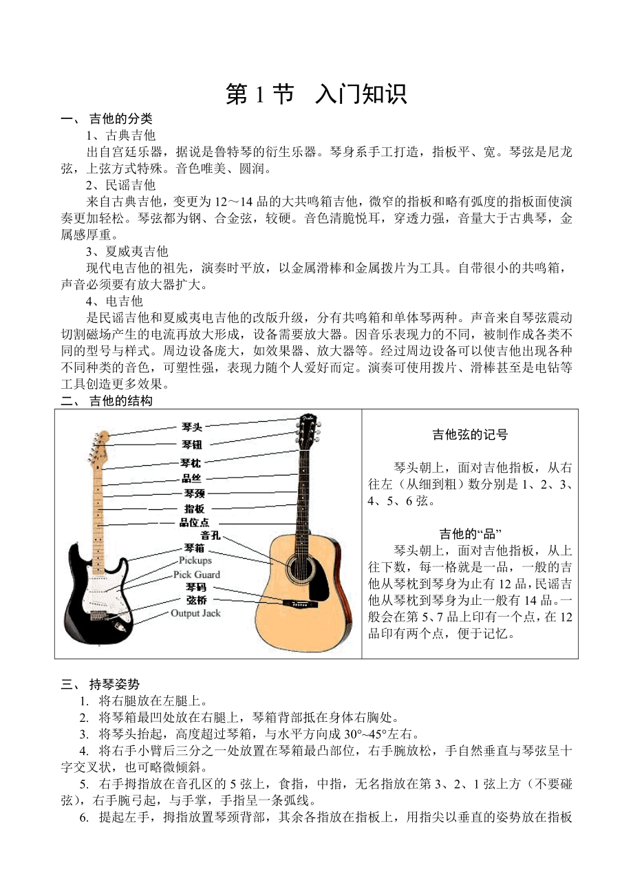 木吉他教程入门知识及学习攻略.doc_第1页