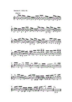 小奏鸣曲第5号;Composizioni varie per chitarra,Sonatina No5;帕格尼尼(Niccolo Paganini)古典吉他谱.doc