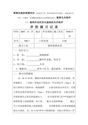 井控演习记录(网上下载).doc