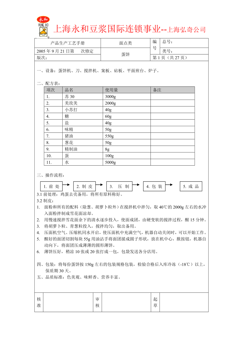 永和豆浆产品生产工艺手册.doc_第1页