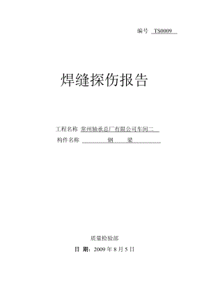 轴承公司车间焊缝探伤报告.doc