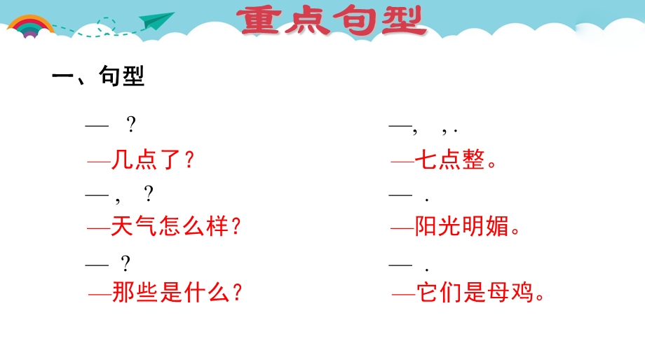 四年级下册英语ppt课件专项复习二常用句型（人教pep版）.ppt_第3页