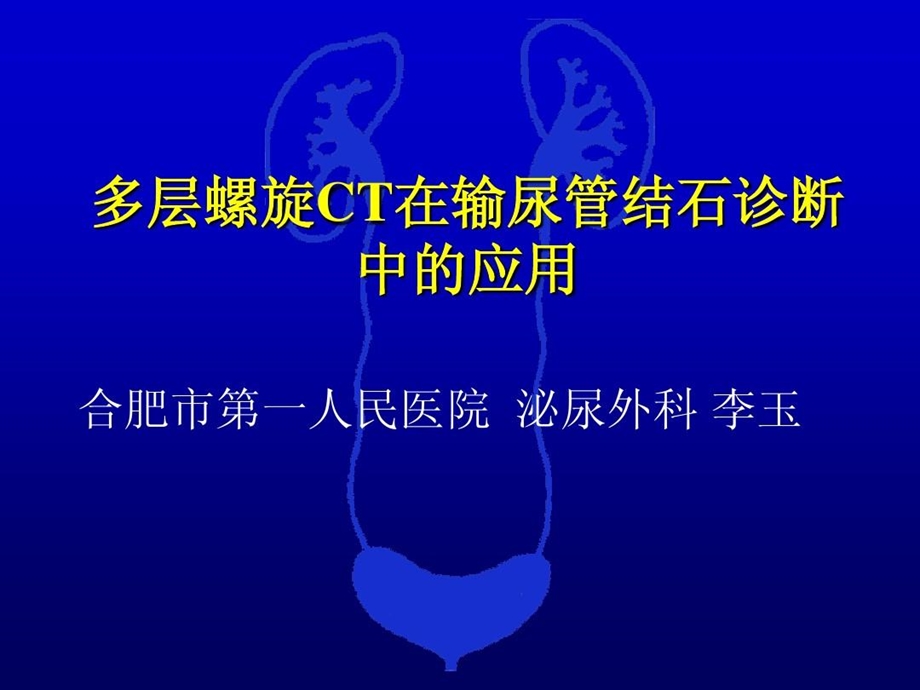 多层螺旋CT在输尿管结石诊断中的应用课件.ppt_第1页