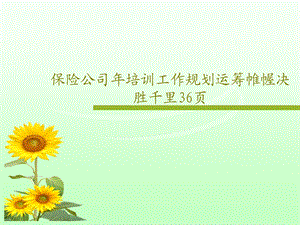 保险公司年培训工作规划运筹帷幄决胜千里课件.ppt