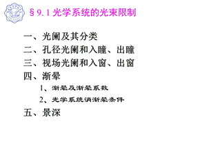 光学系统的光束限制课件.ppt