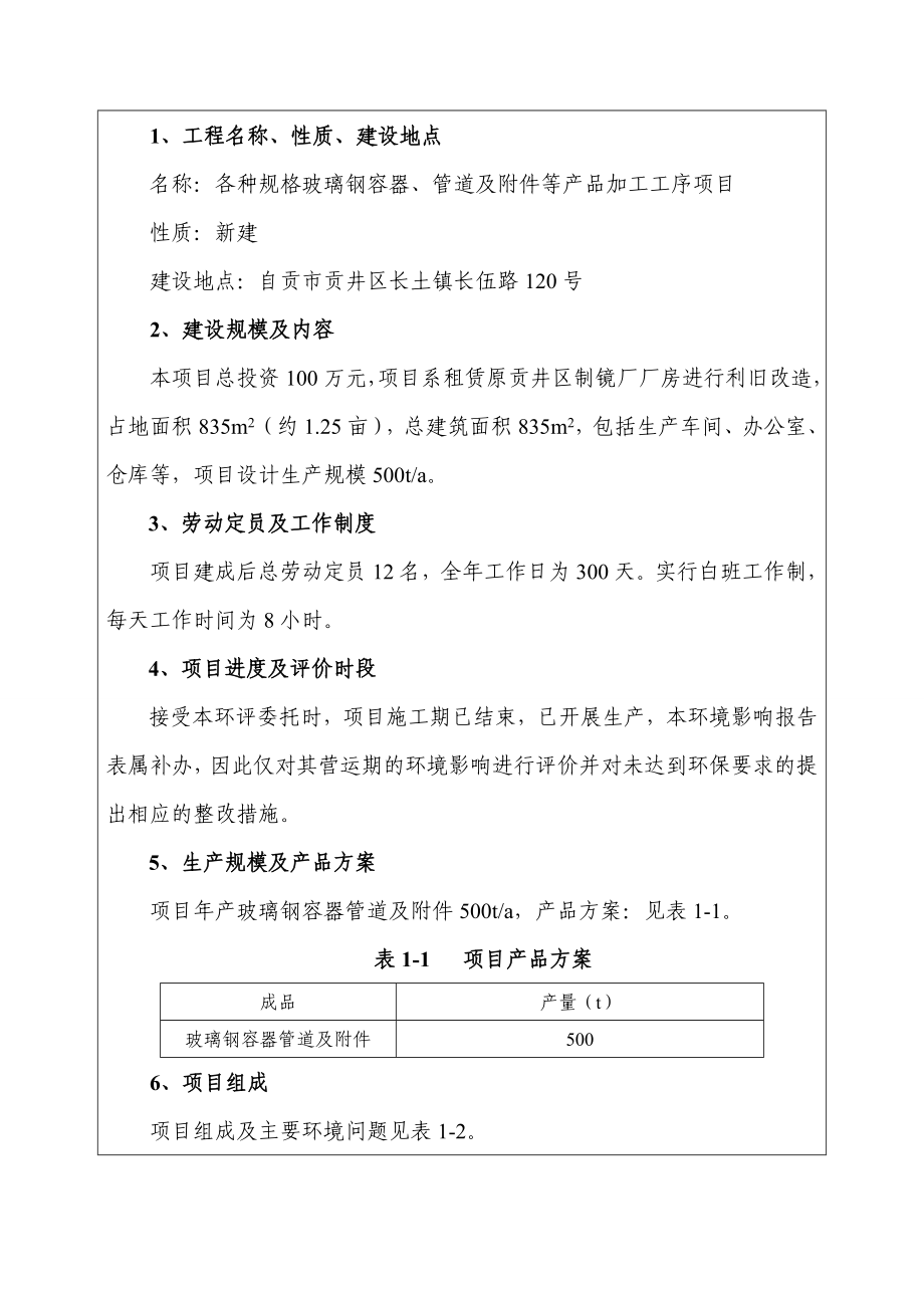 各种规格玻璃钢容器、管道及附件等产品加工工序项目环境影响评价报告全本.doc_第3页