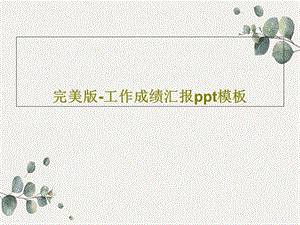 完美版工作成绩汇报ppt模板课件.ppt