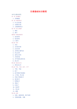 乐谱基础知识教程(留着学习).doc