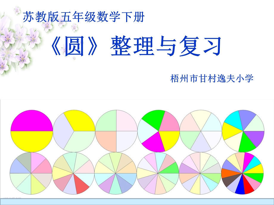 五年级下册数学ppt课件—8.3《整理与复习-圆》苏教版.ppt_第1页