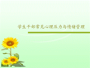 学生干部常见心理压力与情绪管理课件.ppt