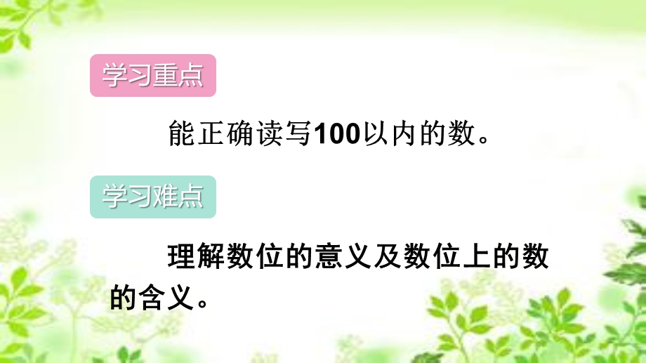 人教新课标一年级下册数学ppt课件第4单元第3课时读数写数.ppt_第3页