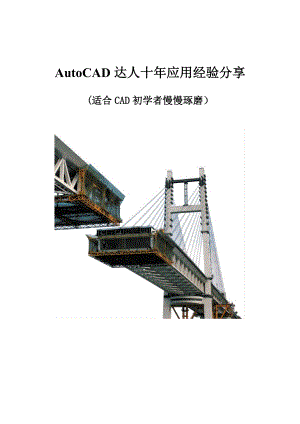 AutoCAD初学者指南——CAD达人多应用经验分享.doc