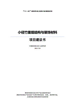 小径竹重组结构与装饰材料项目建议书.doc