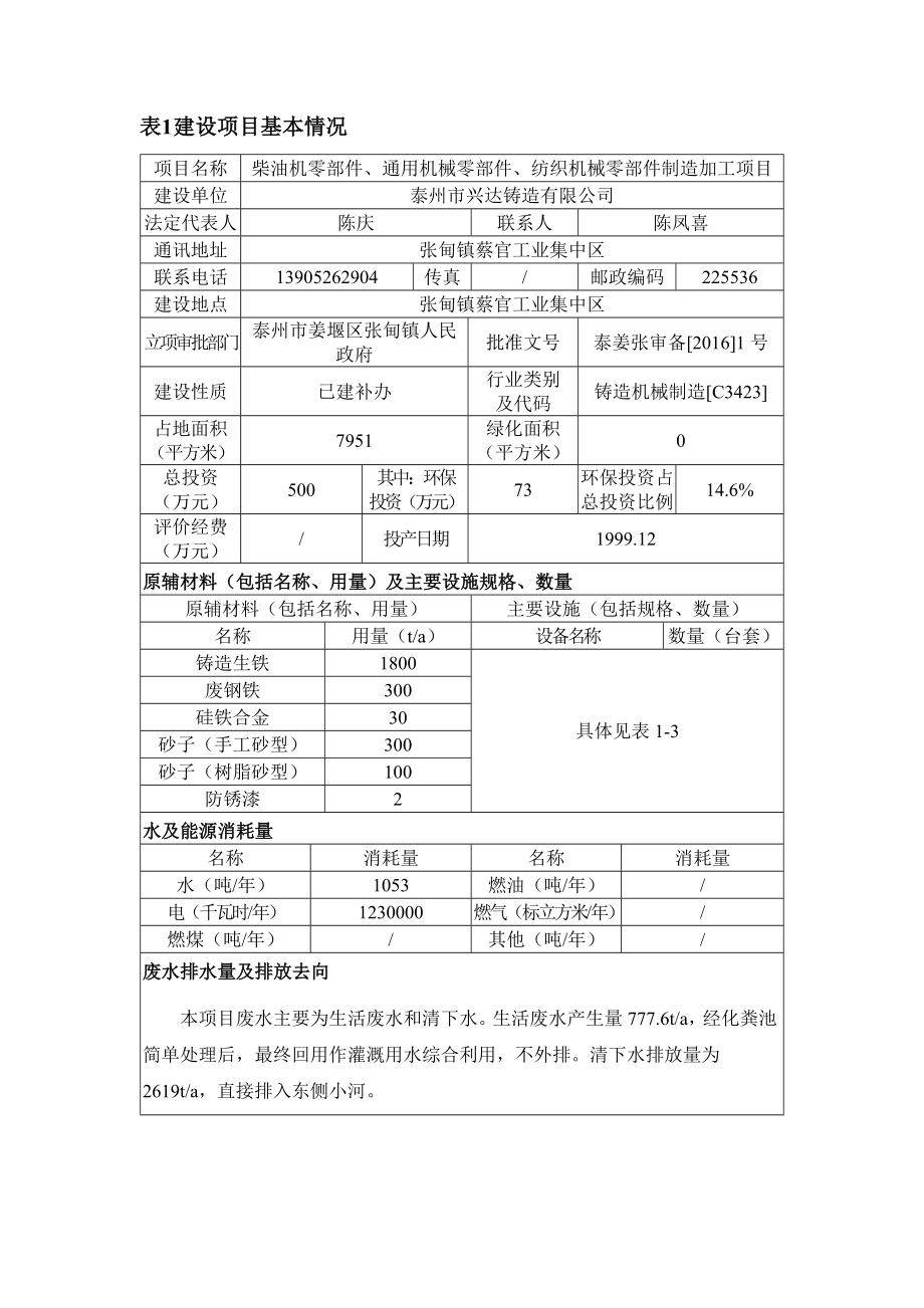 环境影响评价报告公示：柴油机零部件通用机械零部件环评报告.doc_第2页