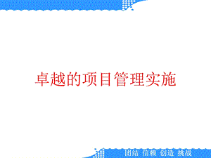 卓越的项目管理实施课件.ppt