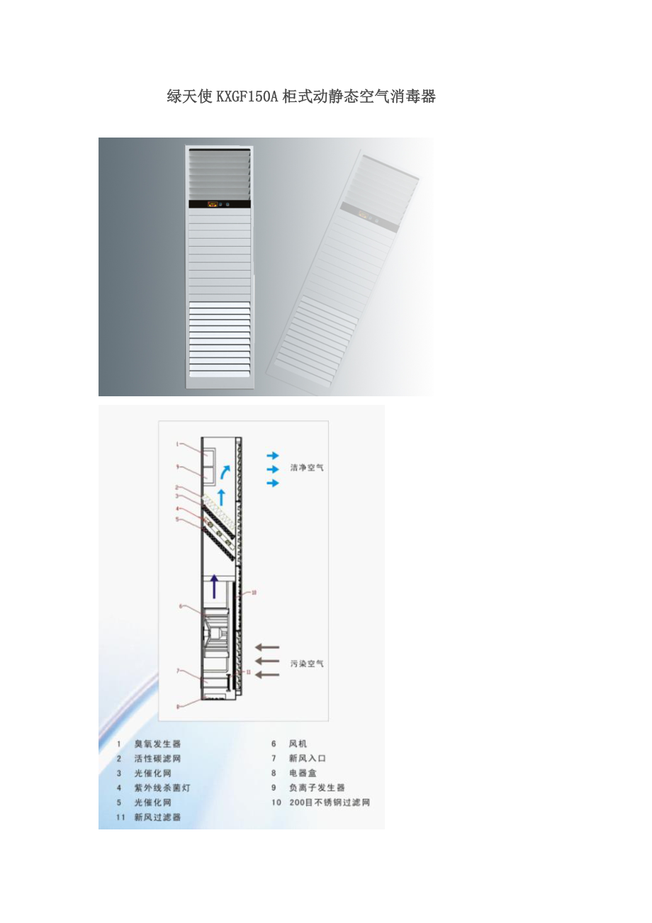 绿天使kxgf150a柜式动静态空气消毒器.doc_第1页