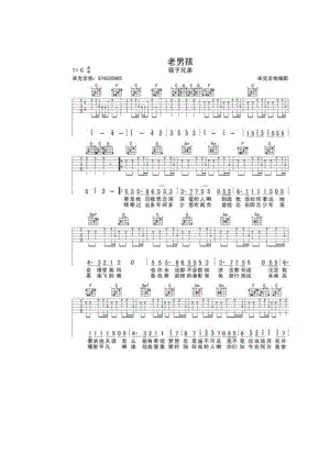 老男孩吉他谱真正的图片版.doc