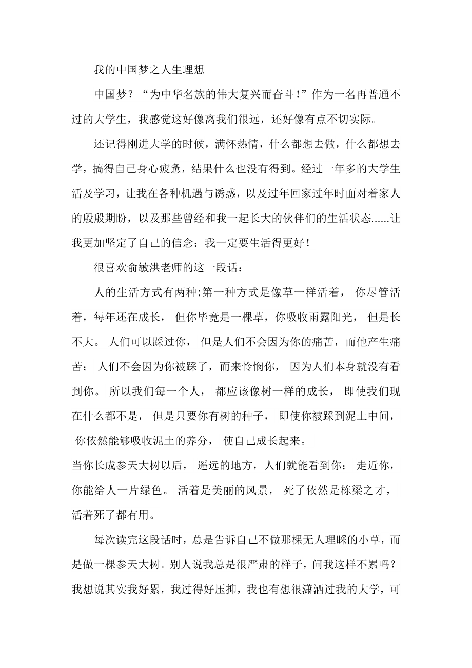我的中国梦之人生理想 .doc_第1页