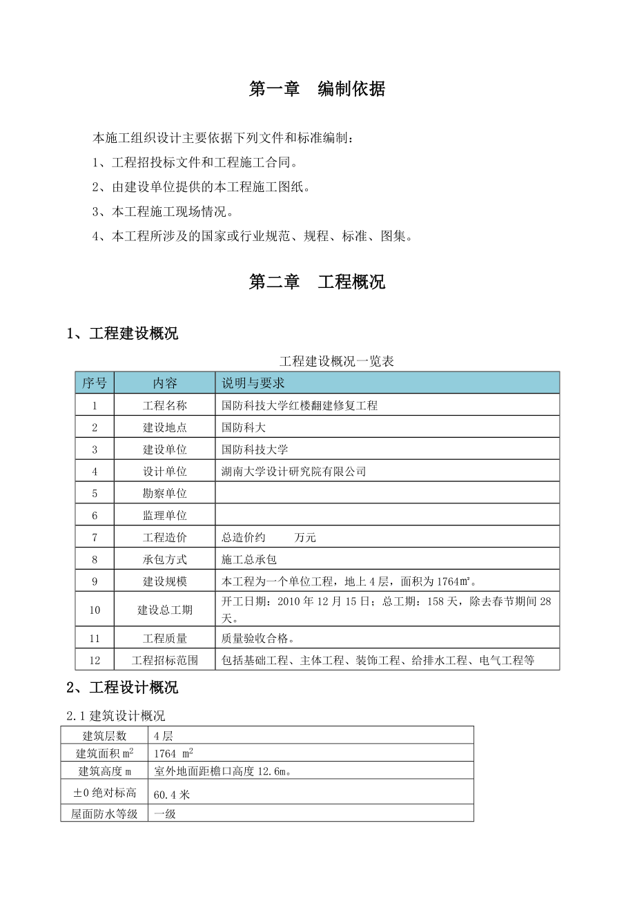 国防科技大学红楼施组设计.doc_第1页