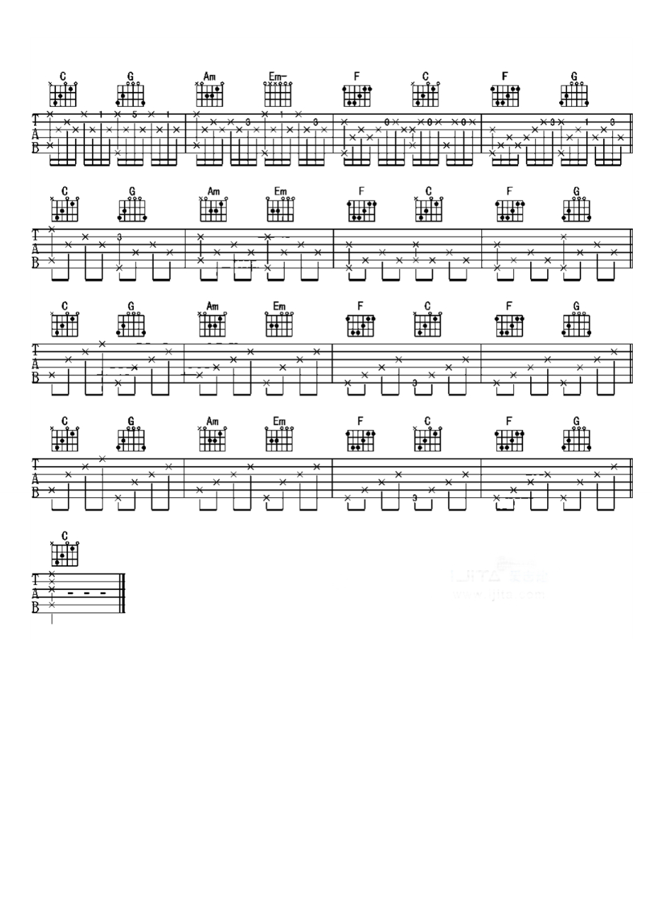 《卡农》吉他谱指弹超简单版.doc_第3页