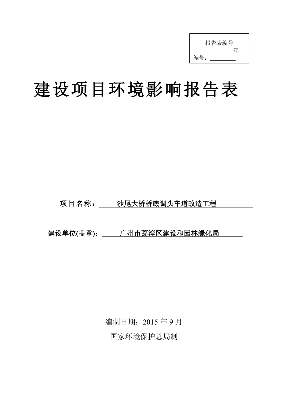 沙尾大桥桥底调头车道改造工程建设项目环境影响报告表.doc_第1页