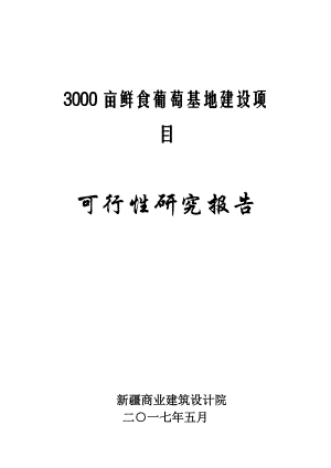 鲜食葡萄基地建设项目可行性研究报告.doc