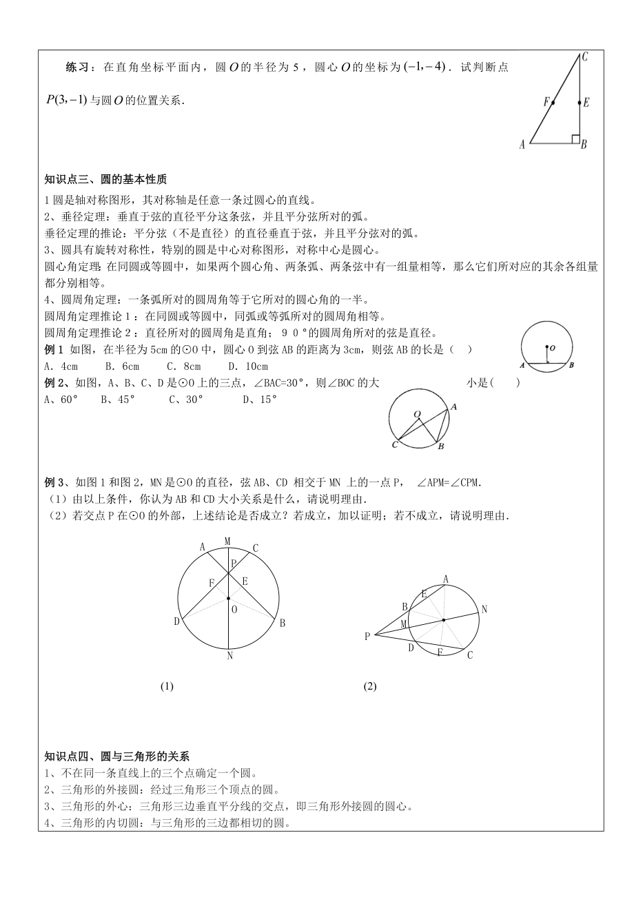 人教版九年级数学：圆经典复习题(含答案).doc_第2页