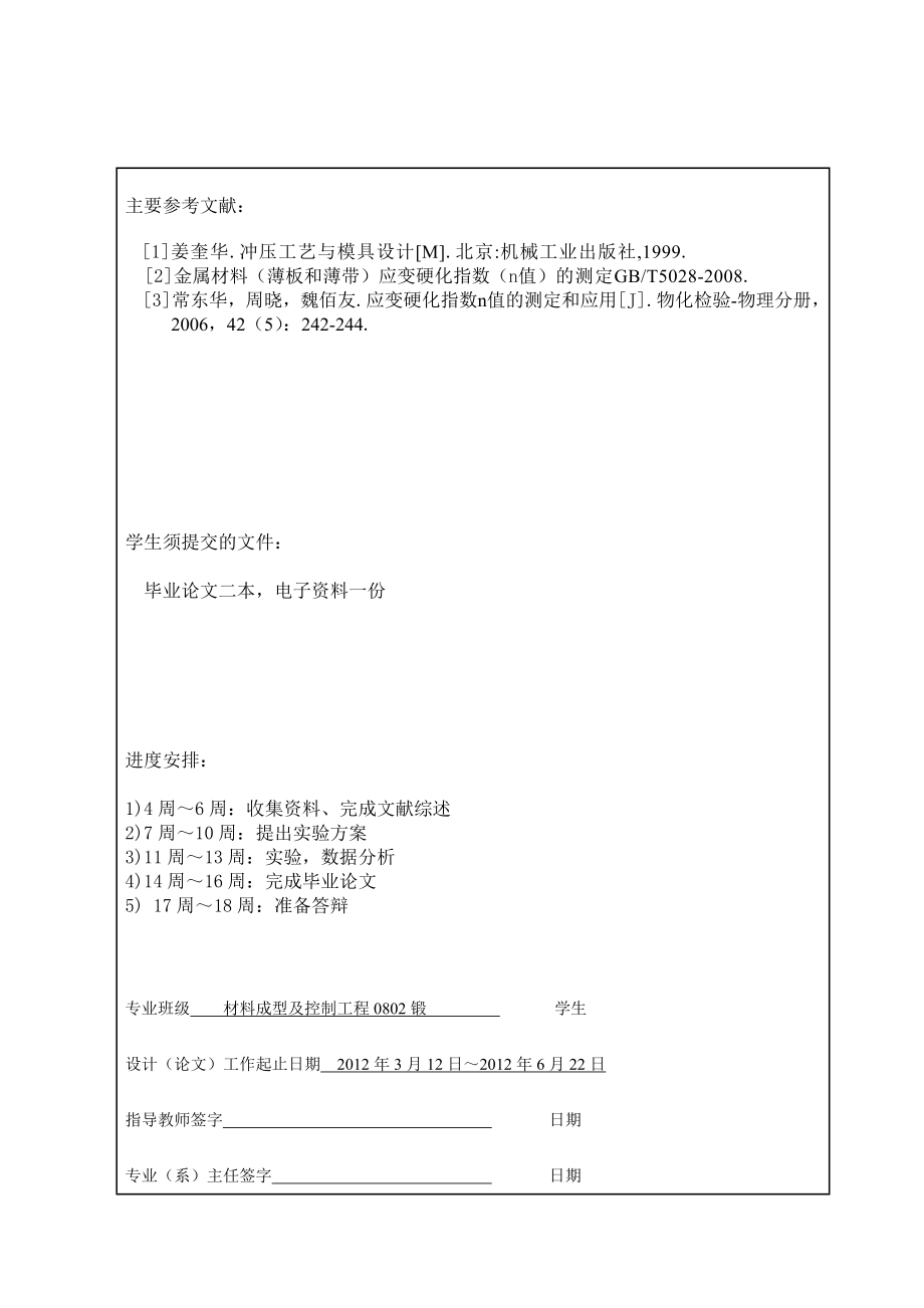 镁合金板材拉伸实验塑性应变比与加工硬化指数的研究毕业论文.doc_第2页