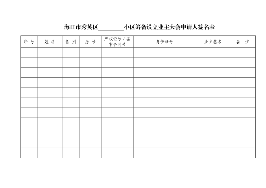 业主委员会的设立申请书(全套).doc_第2页