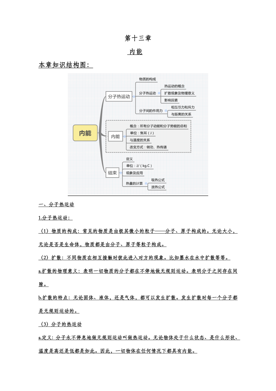 九年级物理各章节知识点总结(最新最全).doc_第1页