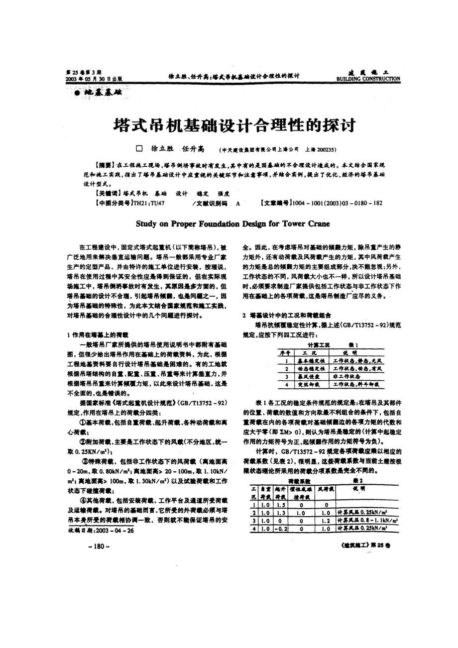 塔式吊机基础设计合理性的探讨.doc_第1页