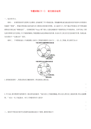 云南省2019年中考语文总复习第二部分语文知识积累与综合运用专题训练11语文综合运用.docx