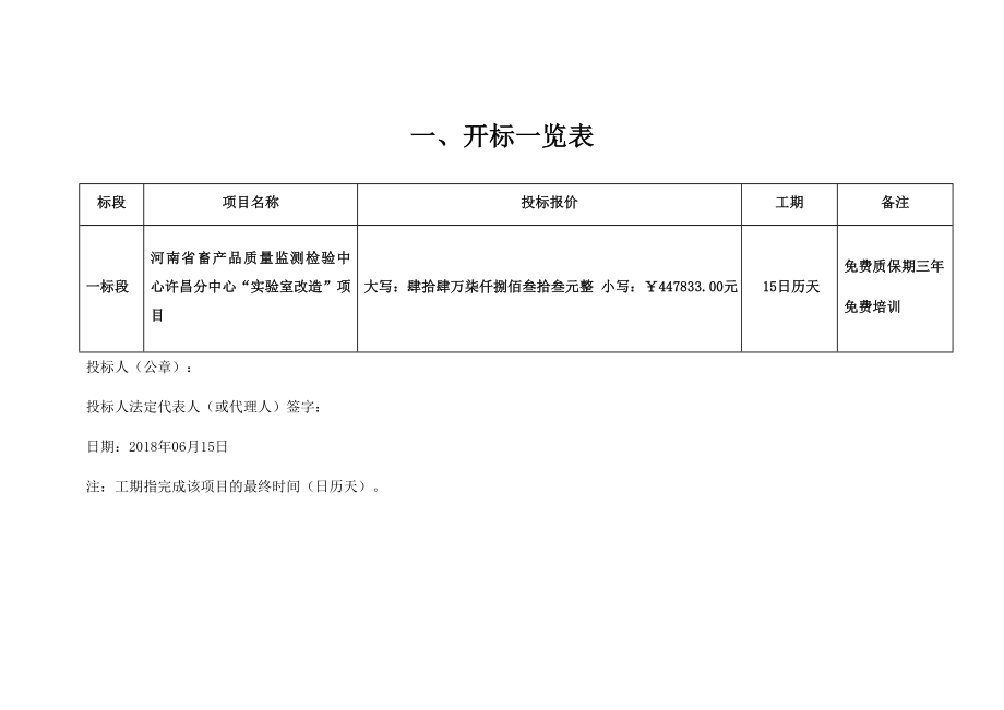 一开标一览表.doc_第1页