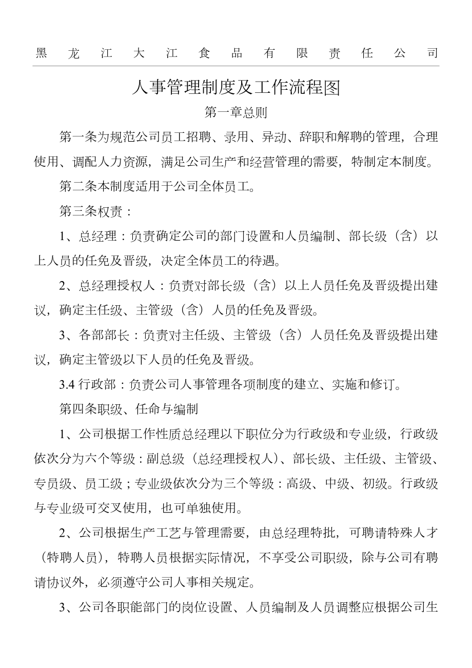 黑龙江XX公司人事管理制度.doc_第1页