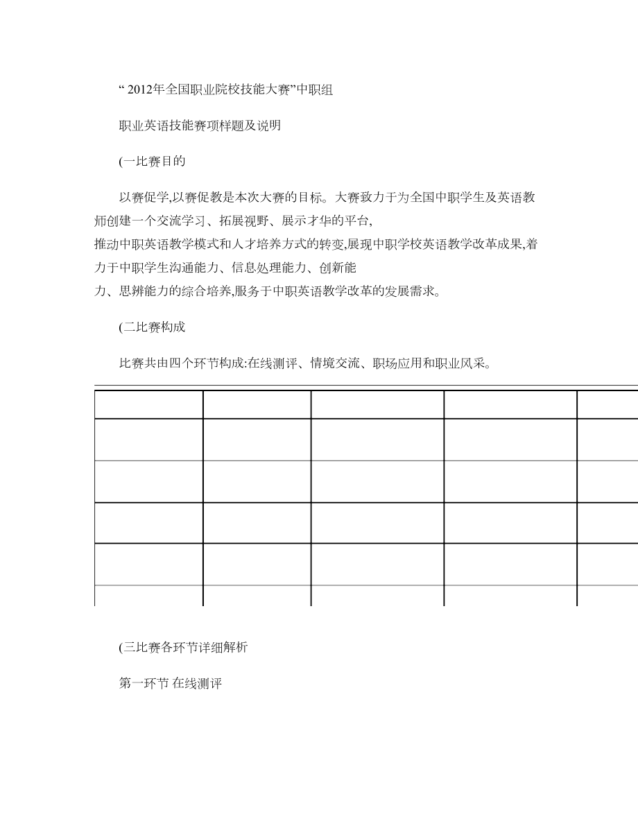 中职组职业英语技能赛项-服务类组-样题.doc_第1页