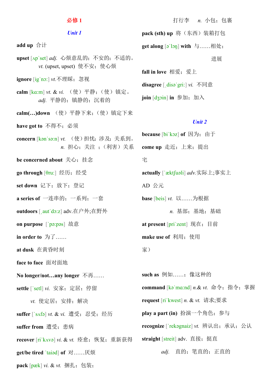 人教版必修1到选修8黑体单词带音标.doc_第1页