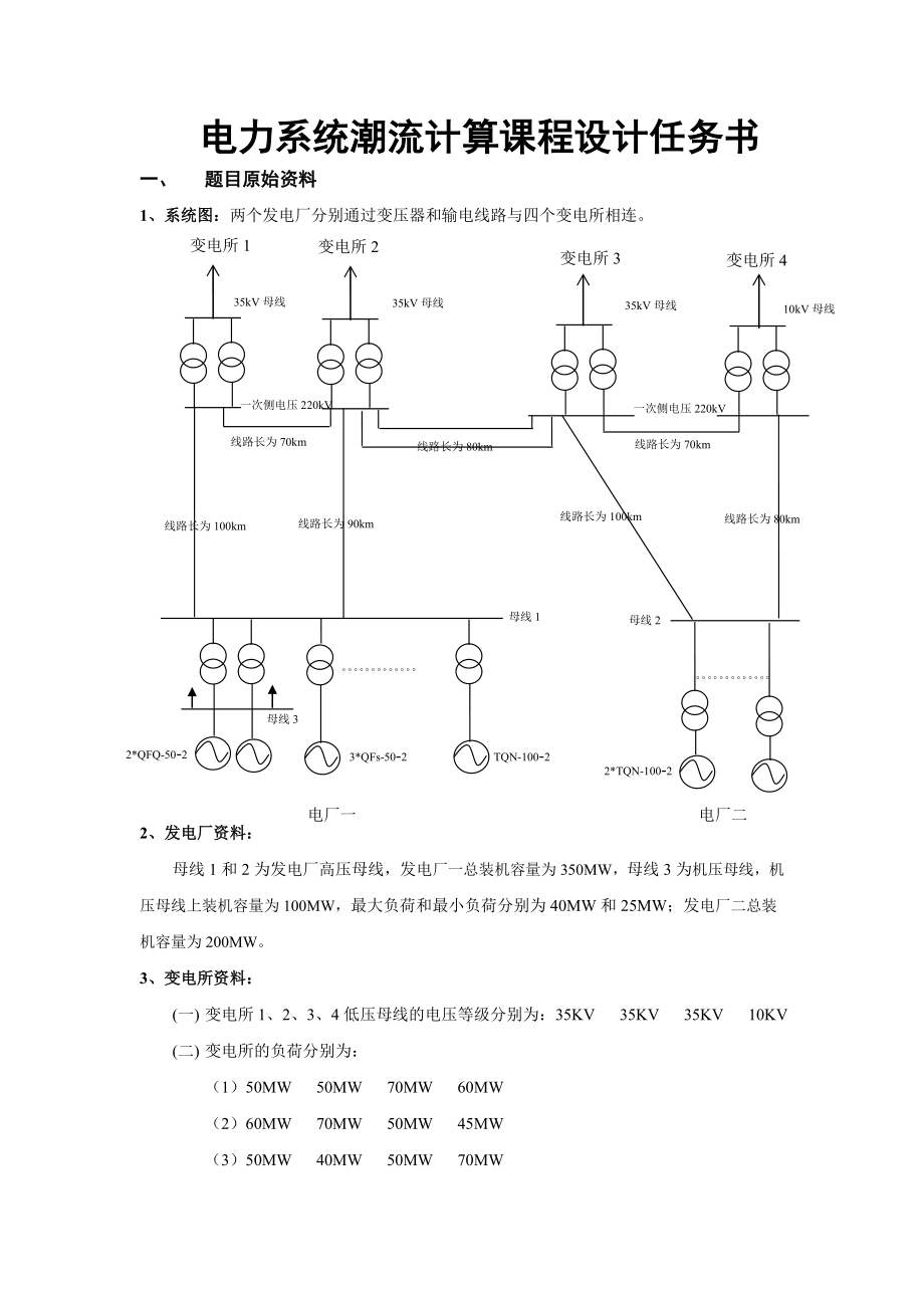 电力系统潮流计算课设论文.doc_第1页