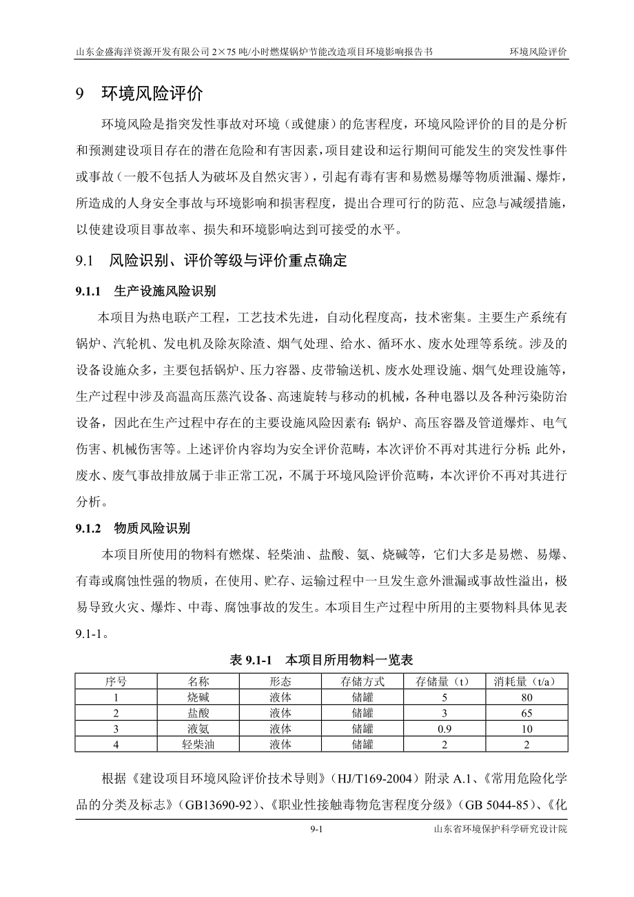 环境影响评价报告全本公示简介：09 环境风险评价wan.doc_第1页