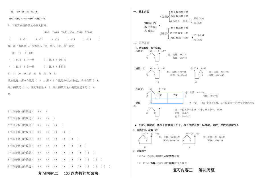 一年级下册数学复习资料.doc_第2页