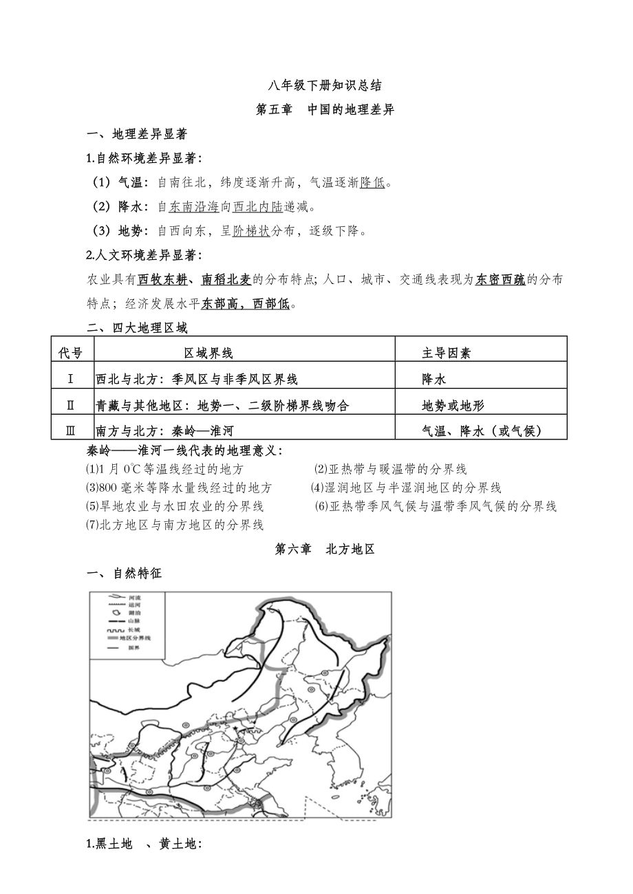 2019年新人教版八年级下册地理知识点总结(最新最全).doc_第1页