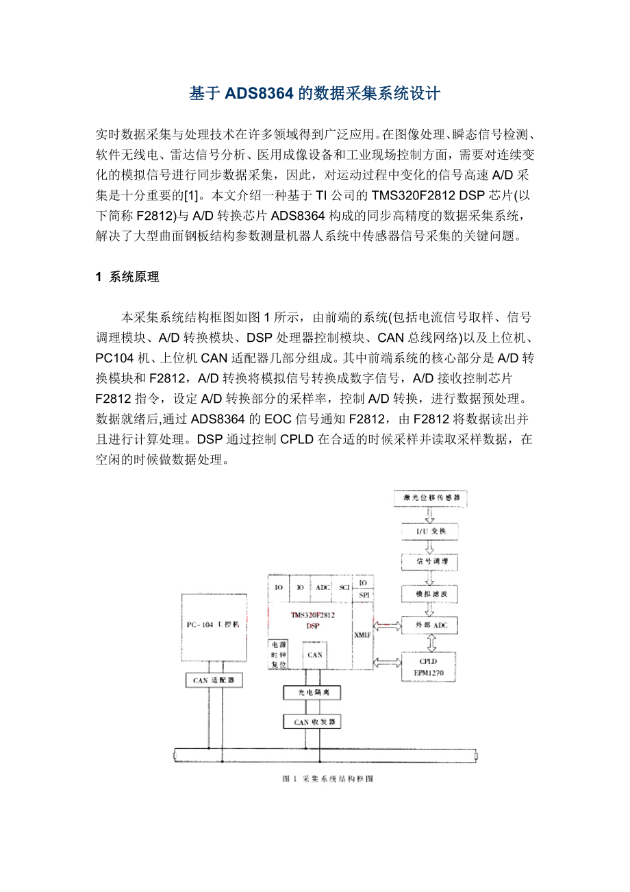 论文：基于ADS8364的数据采集系统设计.doc_第1页