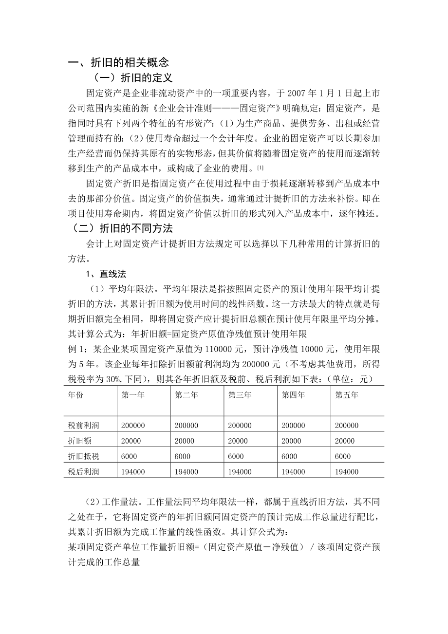 毕业论文谈固定资产折旧方法的选择对企业的影响.doc_第3页