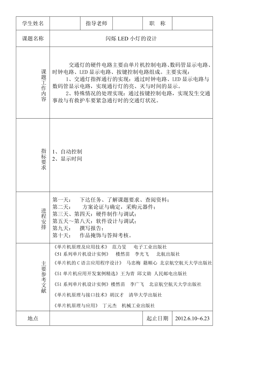 闪烁LED小灯的设计毕业设计论文.doc_第1页