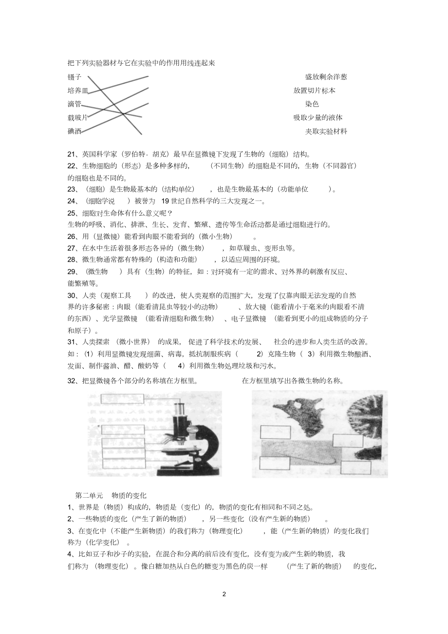 人教版六年级下册科学复习资料.doc_第2页