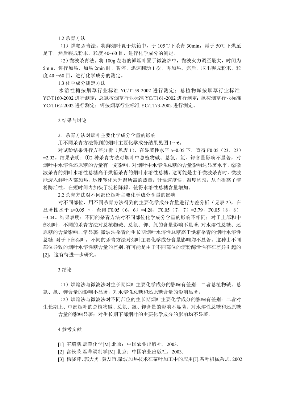 社会学论文杀青方法对烟叶化学成分影响的研究.doc_第2页