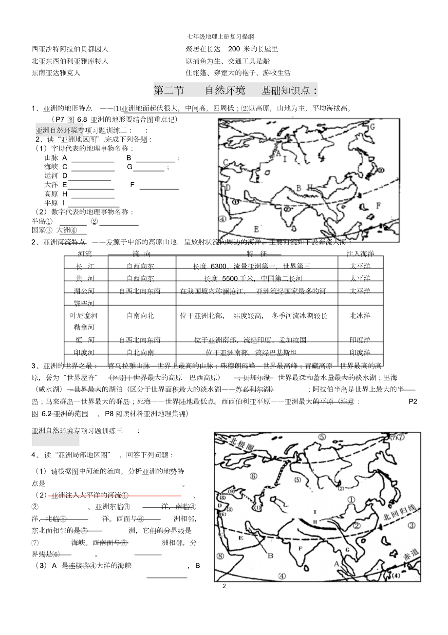 人教版七年级地理下册复习资料.doc_第2页