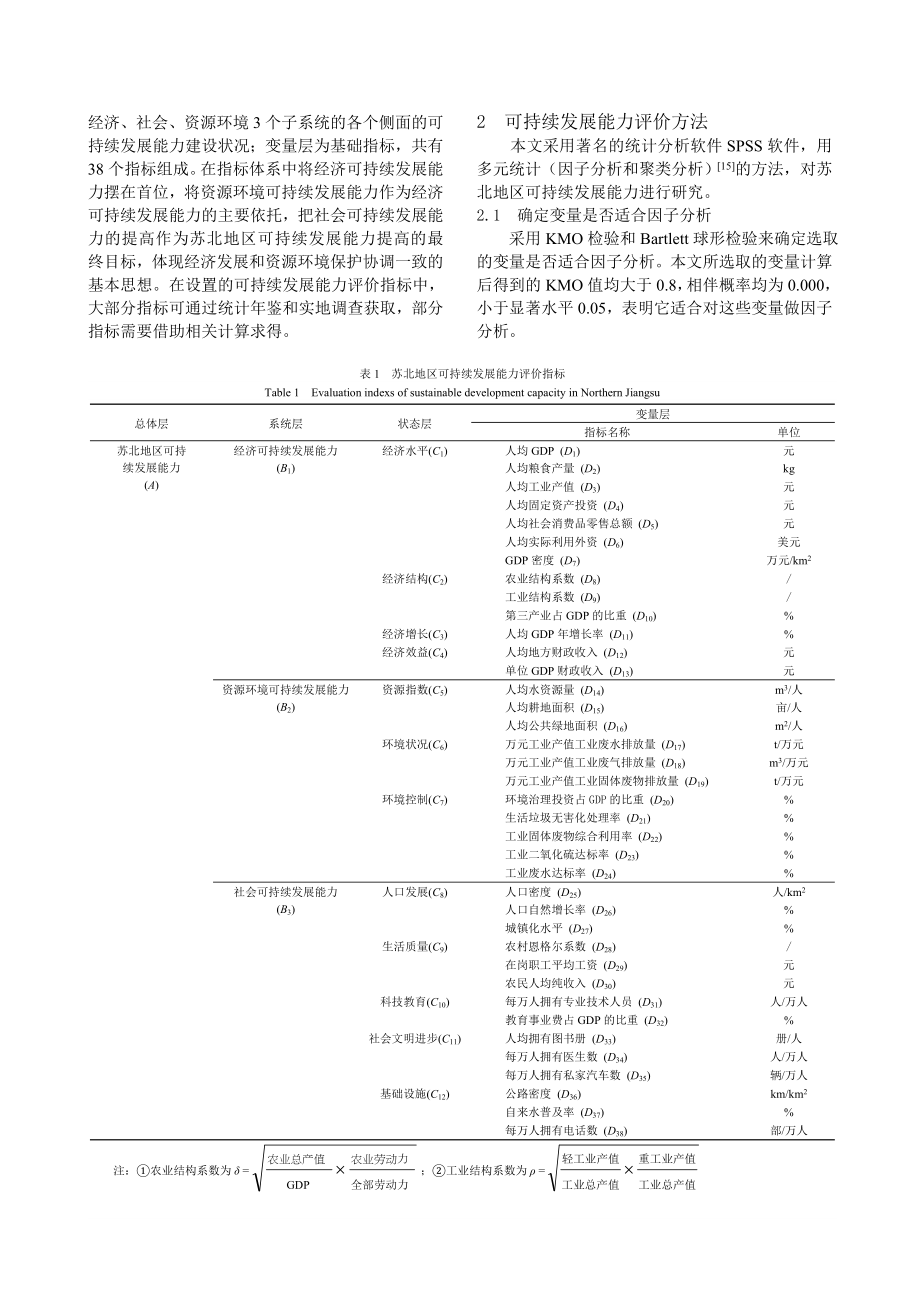 毕业论文（设计）基于SPSS 的苏北地区可持续发展能力空间分异研究.doc_第2页